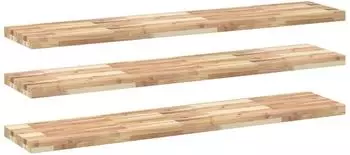 vidaXL Schweberegale 3er-Set 140x30x4cm Akazien-Massivholz unbehandelt