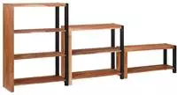 vidaXL B&uuml;cherregal 3 pcs Braun 80 x 30 x 110 cm Massivholz Akazie