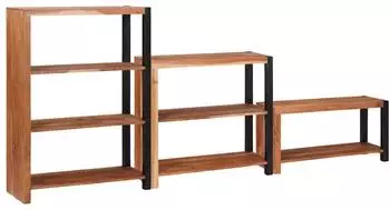 vidaXL B&uuml;cherregal 3-tlg. Akazien-Massivholz braun 80x30x110cm (3321523)