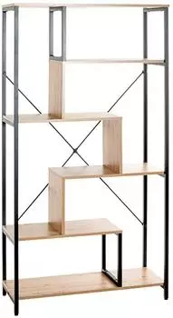HAKU PAMPLONA Regal eiche-schwarz, MDF/Metall, 84x163x35cm (37407)