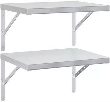 vidaXL Wandregale 2 Stk. 50x40cm, silbern, Edelstahl (3214508)