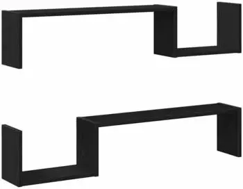 vidaXL Wandregal 2 Stk. schwarz Eiche-Optik 100x15x70cm Holzwerkstoff (862655)
