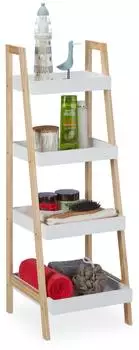 Relaxdays Leiterregal Badezimmer 4 F&auml;cher MDF (34,5x36x98,5cm)