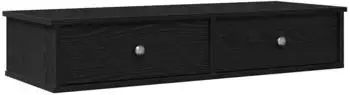 vidaXL Wandregal mit Schubladen schwarz 100x37,5x19cm Holzwerkstoff (859960)