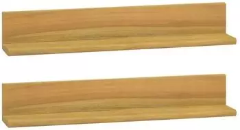 vidaXL Wandregale 2 Stk., 60x10x10cm, Massivholz Teak (338259)