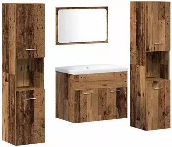 vidaXL Wandmontiertes Aufbewahrungsset, Holzwerkstoff, 4-teilig (3332567)