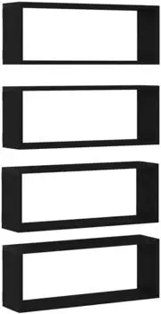 vidaXL Wandregal 4er-Set schwarz Eichen-Optik 60x15x23cm (862646)