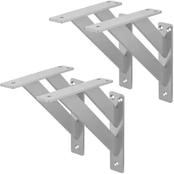 ML-Design Regalhalter Aluminium 180x180mm, silber, 4er-Set (180x180)