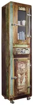 Massivmoebel24 FREEZY #11 Hochschrank Altholz mehrfarbig lackiert 55x38x190cm (09-350-803-1017)
