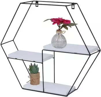 MCW Wandregal K76-6, Holz, wei&szlig;, 49x43x11cm (800000509099)