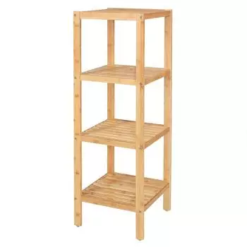 Dibea Bambus-Standregal 4 F&auml;cher, 33x33x98cm, natur (RG00135)