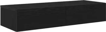 vidaXL Wandregal mit Schubladen schwarz 100x36x19cm Holzwerkstoff (859987)