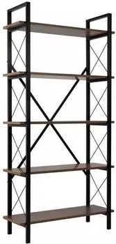 Hanah Home Elysian Bücherregal Walnuss & schwarz, 90x180x33,5cm (241NRD1333)
