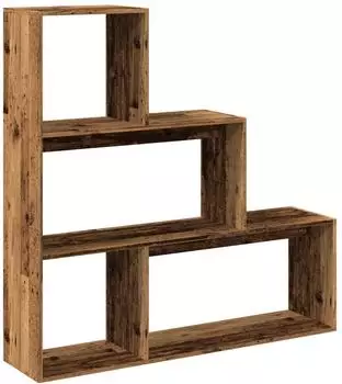 vidaXL Raumteiler-B&uuml;cherregal 3 Stufen Altholz-Optik 123x29x123cm (857992)