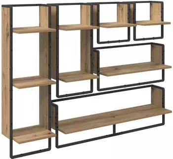 vidaXL Wandregal-Set Holzwerkstoff, Artisan-Eiche, 100x25x30cm (882848)