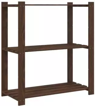 vidaXL Lagerregal 3 B&ouml;den braun 80x38x90cm Massivholz Kiefer