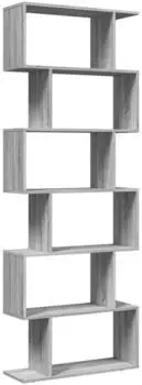 vidaXL Raumteiler-B&uuml;cherregal 6 Etagen grau Sonoma 70x24x193cm (858089)