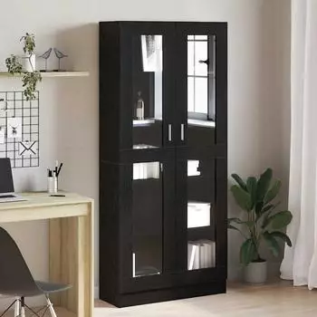 vidaXL B&uuml;cherregal schwarz Eichen-Optik 82,5x30,5x185cm (3329277)