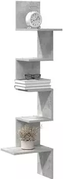vidaXL Eck-Wandregal grau Beton 32x32x127,5cm Holzwerkstoff (860520)
