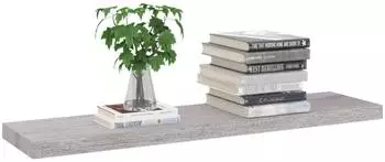 vidaXL Schwebende Wandregal MDF betongrau 90x23,5x3,8cm