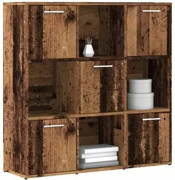 vidaXL B&uuml;cherregal Altholz-Optik 90x28x90cm Holzwerkstoff (856058)
