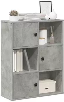 vidaXL B&uuml;cherregal betongrau 60x24x76,5cm Holzwerkstoff (860385)