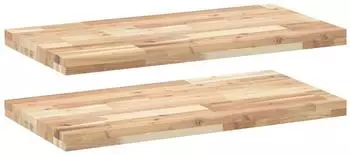 vidaXL Schweberegale 2er-Set 60x40x4cm Akazien-Massivholz unbehandelt (3279472)