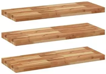 vidaXL Schweberegale 3 Stk. 100x30x4cm Akazien-Massivholz &ouml;lbehandelt (3279617)