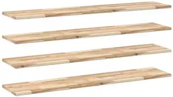 vidaXL Schweberegale 4 Stk. Akazien-Massivholz unbehandelt 160x30x2 cm