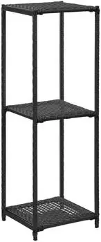 vidaXL Regal Poly-Rattan schwarz 30x30x90cm