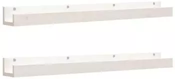 vidaXL Wandregale 2 Stk. wei&szlig; 110x12x9 cm Massivholz Kiefer (823595)