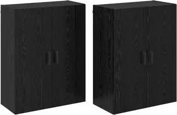 vidaXL Wandschrank 2er-Set schwarz Eichen-Optik 69,5x34x90cm (3394508)