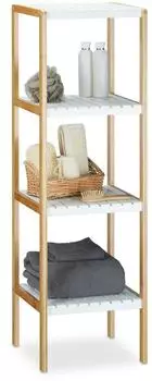 Relaxdays Standregal 4 Fächer, Bambus, 34x33x110cm (10017161)