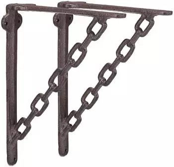Relaxdays Regalwinkel Ketten-Design Gusseisen, 15kg, 4er-Set