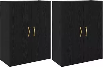 vidaXL Wandschrank 2er-Set schwarz Eichen-Optik 69,5x34x90cm (3394520)