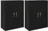 vidaXL Wandschrank 2er-Set schwarz Eichen-Optik 69,5x34x90cm (3394520)