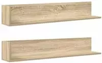 vidaXL Wandregale 2 Stk. Sonoma-Eiche 100x16,5x16,5 cm Holzwerkstoff