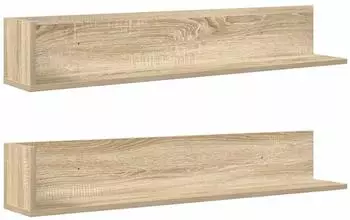 vidaXL Wandregal 2 Stk. Sonoma-Eiche 100x16,5x16,5cm Holzwerkstoff (860042)