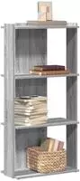 vidaXL B&uuml;cherregal 3 B&ouml;den Grau Sonoma 60x30x120 cm Holzwerkstoff