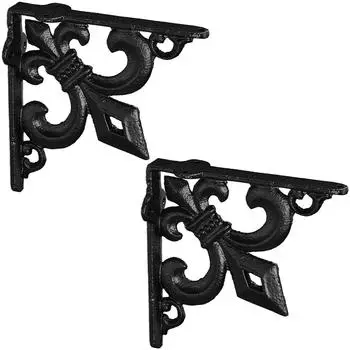 Relaxdays Regalwinkel Gusseisen antik, schwarz, 4er-Set