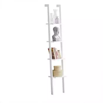 SoBuy FRG15 Leiterregal 4 Böden, weiß, Holzwerkstoff (800000496029)