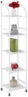 Standregal, Stahl, Hxbxt: 145 X 33 X 28 Cm, Regal K&uuml;che & Bad, 5 Gitterablagen,
