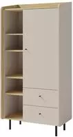 B&Uuml;CHERREGAL Alex mit 1 T&uuml;r und 2 Schubladen, Beige Sand