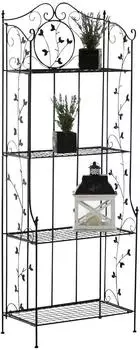 CLP Arona Standregal, Metall, klappbar, 4 Regalb&ouml;den, schwarz (131510401)