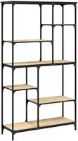 vidaXL B&uuml;cherregal Sonoma-Eiche 99x35,5x176 cm Holzwerkstoff und Stahl