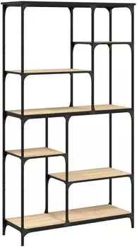 vidaXL Bücherregal Sonoma-Eiche 99x35,5x176 cm Holzwerkstoff und Stahl (835410)