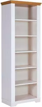 Livetastic Maluno Regal Massivholz Kiefer, 5 Fächer, weiß/Eiche, 68x193x41cm