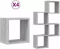 vidaXL Wandregale Wandhalterung 4 Stk. Graues Sonoma 26 x 15 x 26 cm