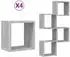 vidaXL Schweberegale 4-tlg. grau Sonoma 26x15x26cm MDF (815892)