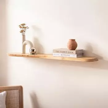 Finebuy Wandregal Akazien-Massivholz organische Form 120cm (FB74763)